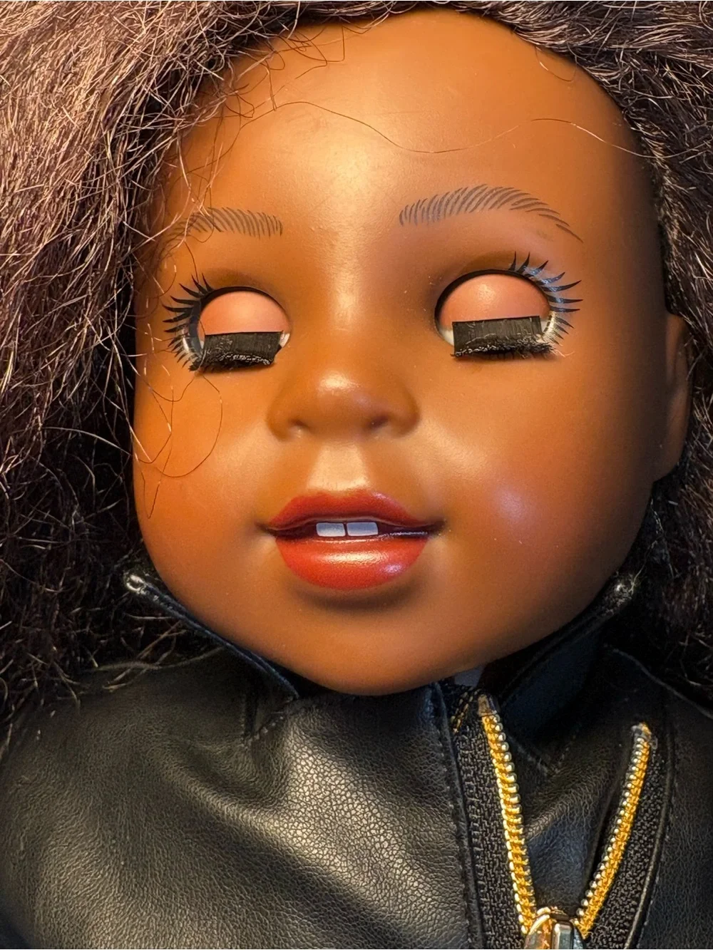 American Girl Doll  18” World by Us Makena Williams w/Original Black Jacket